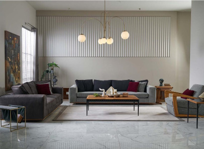 Polstersofas Komplette Couchgarnitur Sofa Stoffsofa Grau Set 4tlg Neu